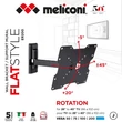 Meliconi FlatStyle ER200 dönthető, forgatható karos VESA 200 TV fali konzol #01