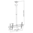 Sbox CPLB-102M 37"-70" VESA 600x400 dönthető, forgatható mennyezeti fali konzol #02