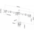 Sbox LCD-352/3 13"-27" 3 LCD dönthető, karos asztali konzol #01