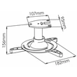 Sbox PM-101 mennyezeti projektor tartó 15kg #01