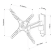 Stell SHO 1161 13"-40" VESA 200x200 kihúzható, dönthető, forgatható fali konzol #02