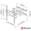 Stell SHO 2050 30"-50" VESA 400x400 kihúzható dupla karos fali konzol #01