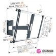 Vogels THIN545BK 40"-65" VESA 600x400 dönthető és forgatható fekete fali konzol #01