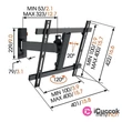 Vogels W52070 32"-55" VESA 400x400  dönthető és forgatható fekete fali konzol #01