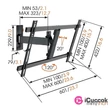 Vogels W52080 40"-65" VESA 600x400 dönthető és forgatható fekete fali konzol #01