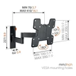Vogels W53060 19"-43" VESA 200x200 dönthető és forgatható fali TV konzol #01