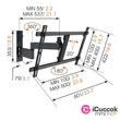 Vogels W53080 40"-65" VESA 600x400 dönthető és forgatható fekete fali konzol #01