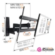 Vogels WALL3450 55"-100" VESA 800x450 dönthető és forgatható feketefali konzol #01