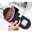 Extreme Qi univerzális vezeték nélküli töltő állomás - 15W - Extreme WR-13 Wireless Charger 3in1 - Qi eszköz/Apple iWatch/TWS Airpods - fekete