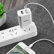 HOCO 2xUSB hálózati töltő adapter + lightning kábel - 5V/2.1A - HOCO C62A Dual Port Charger Set - fehér