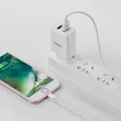 HOCO 2xUSB hálózati töltő adapter + lightning kábel - 5V/2.1A - HOCO C62A Dual Port Charger Set - fehér
