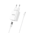 HOCO 2xUSB hálózati töltő adapter + lightning kábel - 5V/2.1A - HOCO C62A Dual Port Charger Set - fehér