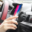 HOCO szellőzőrácsba illeszthető/műszerfalra ragasztható vezeték nélküli autós töltő/tartó - 5V/2A - HOCO C35 Lite - fekete