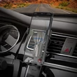 Univerzális szellőzőrácsba illeszthető PDA/GSM autós tartó 4,7-7" méretű készülékekhez - HOCO CA71 Dignity Air Outlet Gravity In-Car Holder - fekete