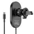 HOCO Qi vezeték nélküli, szellőzőrácsba illeszthető autós tartó/gyorstöltő MagSafe vezeték nélküli funkcióval rendelkező Apple készülékekhez - HOCO CA90 - fekete
