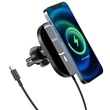 HOCO Qi vezeték nélküli, szellőzőrácsba illeszthető autós tartó/gyorstöltő MagSafe vezeték nélküli funkcióval rendelkező Apple készülékekhez - HOCO CA90 - fekete