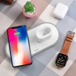 HOCO Qi univerzális vezeték nélküli töltő állomás - 10W - HOCO CW21 Wireless Fast Charger 3in1 - Qi eszköz/Apple iWatch/TWS Airpods - fehér