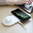 HOCO Qi univerzális vezeték nélküli töltő állomás - 5V/3A - HOCO CW23 Dual 2in1 Wireless Charger - fehér - Qi szabványos