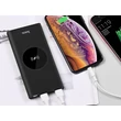Univerzális hordozható, asztali vezetékmentes akkumulátor töltő - HOCO J37 Power Bank - 2xUSB+Type-C+microUSB+Wireless - 10.000 mAh - fekete