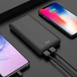 Univerzális hordozható, asztali akkumulátor töltő - HOCO J48 Nimbe Power Bank - 2xUSB+microUSB+Type-C - 10.000 mAh - fekete