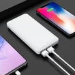 Univerzális hordozható, asztali akkumulátor töltő - HOCO J48 Nimbe Power Bank - 2xUSB+microUSB+Type-C - 10.000 mAh - fehér