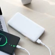 Univerzális hordozható, asztali akkumulátor töltő - HOCO J48 Nimbe Power Bank - 2xUSB+microUSB+Type-C - 10.000 mAh - fehér