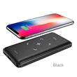 Univerzális hordozható, asztali akkumulátor töltő - HOCO J50 Power Bank - Type-C+ microUSB + Lightning +Wireless Charging - 10.000 mAh - fekete