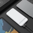 Univerzális hordozható, asztali akkumulátor töltő - HOCO J52 Power Bank - 2xUSB+microUSB+Type-C - 10.000 mAh - fehér