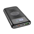 Univerzális hordozható, asztali akkumulátor töltő - HOCO J63 Power Bank - USB + Type-C + micro USB + PD + QC3.0 Wireless Charging - 10.000 mAh - fekete