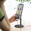 HOCO univerzális asztali telefon/tablet tartó 4,7-10" méretű készülékhez - HOCO PH15 Aluminium Alloy Table Stand - fekete