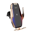 HOCO vezeték nélküli autós tartó/gyorstöltő - 15 W - HOCO S14 Automatic Induction Wireless Fast Charging Holder - Qi szabványos - arany