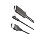 HOCO Lightning + USB + HDMI kábel 2 m-es vezetékkel - HOCO UA14 Lightning to HDMI Audio/Video HD Cable Adapter - fekete