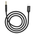 Lightning - 3,5 mm jack audio kábel 1 m-es vezetékkel - HOCO UPA13 Lightning Digital Audio Conversion Cable - fekete