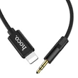 Lightning - 3,5 mm jack audio kábel 1 m-es vezetékkel - HOCO UPA13 Lightning Digital Audio Conversion Cable - fekete