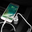 Apple iPhone Lightning szivargyújtós töltő adapter + lightning adatkábel - 5V/2,4A - HOCO Z27 Dual USB Car Charger + Cable - fehér