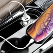 Apple iPhone Lightning szivargyújtós töltő adapter + lightning adatkábel - 5V/3,4A - HOCO Z31 QC3.0 - fehér