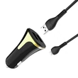 Apple iPhone Lightning szivargyújtós töltő adapter + lightning adatkábel - 5V/3,4A - HOCO Z31 QC3.0 - fekete