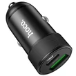 HOCO USB + Type-C szivargyújtós töltő adapter - 5V/4A - HOCO Z32B PD20W + QC3.0 Car Charger - fekete