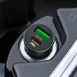 HOCO USB + Type-C szivargyújtós töltő adapter - 5V/4A - HOCO Z32B PD20W + QC3.0 Car Charger - fekete