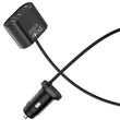 HOCO szivargyújtó töltő + USB elosztó HUB 3xUSB + Type-C csatlakozóval, 1,2 m-es vezetékkel - PD3.0/QC3.0/QC2.0 - 42W - HOCO Z35 - fekete