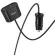 HOCO szivargyújtó töltő + USB elosztó HUB 3xUSB + Type-C csatlakozóval, 1,2 m-es vezetékkel - PD3.0/QC3.0/QC2.0 - 42W - HOCO Z35 - fekete