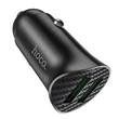 HOCO 2xUSB szivargyújtós töltő adapter - 5V/3.0A - HOCO Z39 QC3.0 - fekete