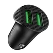 HOCO 2xUSB szivargyújtós töltő adapter - 5V/3.0A - HOCO Z39 QC3.0 - fekete