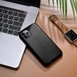 iGlass Leather Case bőrtok - iPhone 11 Pro - fekete