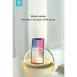 Devia Qi univerzális vezeték nélküli töltő állomás/LED lámpa - 5V/1A - Devia Moon Series Wireless Charger With Lamp - Qi szabványos