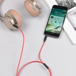 3,5 - 3,5 mm jack audio kábel 1 m-es vezetékkel, beépített mikrofonnal, vezérlővel - HOCO UPA12 Aux Audio Cable - piros/fekete
