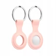 Szilikon védőtok és rögzítő kulcstartó Apple AirTag nyomkövetőhöz - pink (ECO csomagolás)