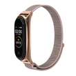 Xiaomi Mi Smart Band 5/Mi Smart Band 6 aktivitásmérőhöz csuklópánt - Nylon - rose gold