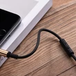 3,5 - 3,5 mm jack audio kábel 2 m-es vezetékkel, beépített mikrofonnal, vezérlővel - HOCO UPA02 Aux Audio Cable - fekete/arany