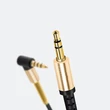 3,5 - 3,5 mm jack audio kábel 2 m-es vezetékkel, beépített mikrofonnal, vezérlővel - HOCO UPA02 Aux Audio Cable - fekete/arany